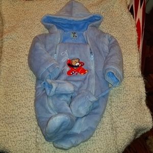 Take Me Home Blue Flying Bear 6/9 Snowsuit